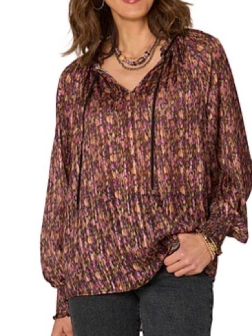 Democracy Multicolor Lightweight Women's Long / Mid Sleeves Blouse